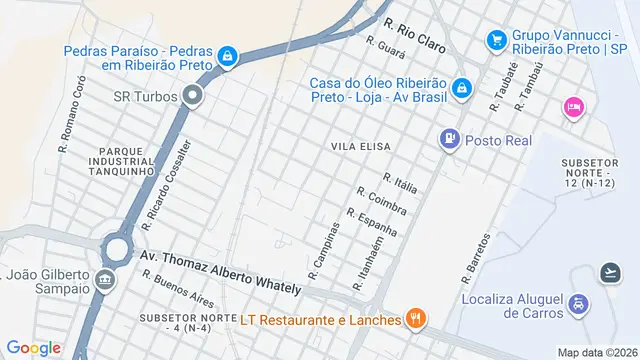 Mapa do bairro Vila Elisa, Ribeirão Preto - SP