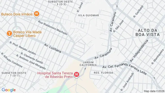 Mapa do bairro Vila Guiomar, Ribeirão Preto - SP