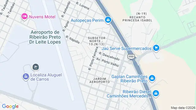 Mapa do bairro Vila Hípica, Ribeirão Preto - SP