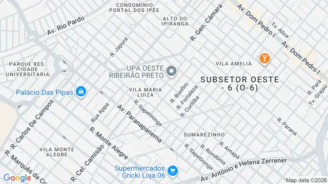Mapa do bairro Vila Maria Luiza, Ribeirão Preto - SP