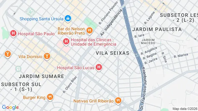 Mapa do bairro Vila Seixas, Ribeirão Preto - SP