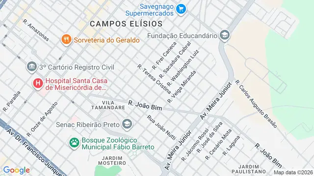 Mapa do bairro Vila Tamandaré, Ribeirão Preto - SP
