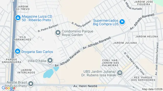 Mapa do bairro Villas Mabel, Ribeirão Preto - SP